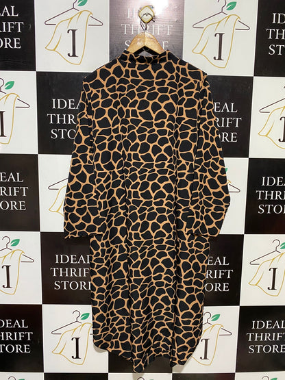 EMMA BODA |L| BUST 22| B16| CHIC GIRAFFE PRINT HIGH-LOW TUNIC DRESS