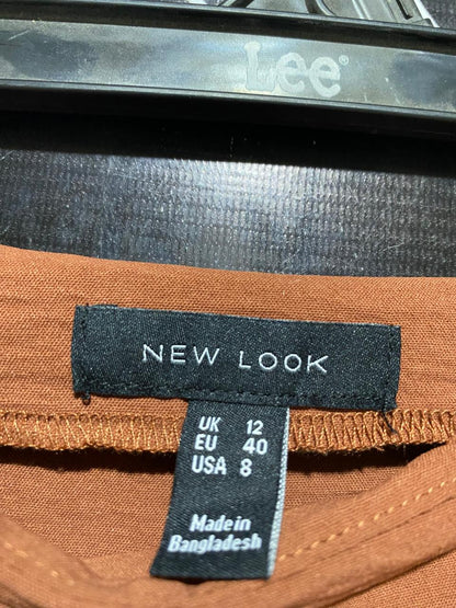 NEW LOOK |M| WAIST 28| B23| RUST BROWN TEXTURED SARONG STYLE WRAP MIDI SKIRT