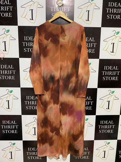 PRIMARK |XL| BUST 23| B16| WATERCOLOR ABSTRACT PRINT MESH MAXI DRESS