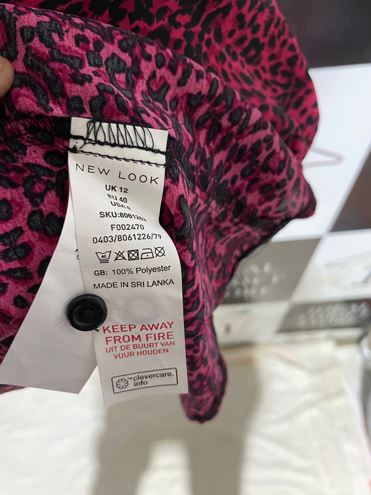 NEW LOOK |M| BUST 19| B16| PINK ANIMAL PRINT RUFFLE MINI DRESS