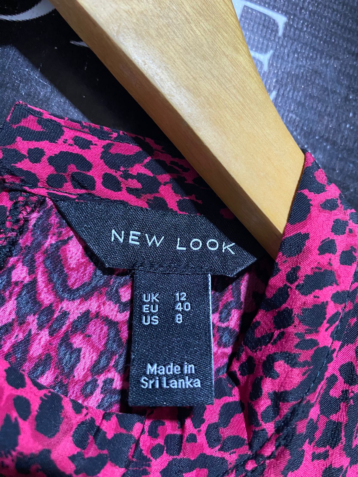 NEW LOOK |M| BUST 19| B16| PINK ANIMAL PRINT RUFFLE MINI DRESS