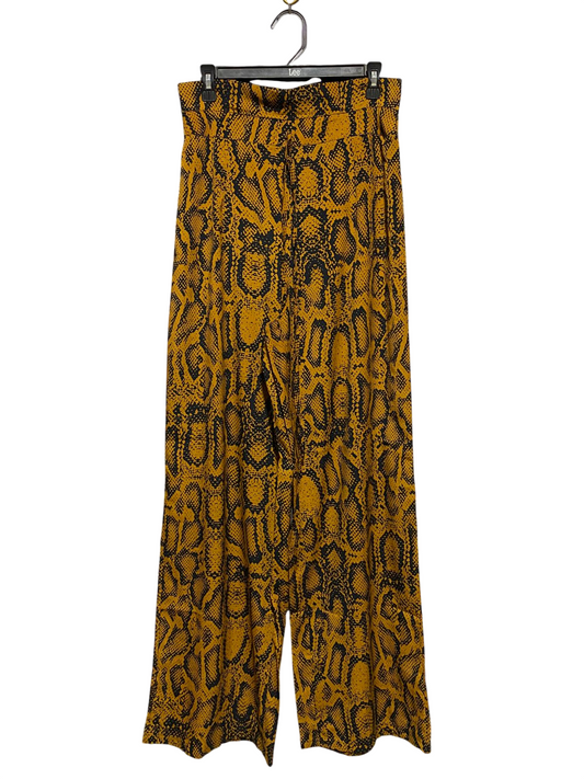 PRETTYLITTLE THING |L| WAIST 30| B17|  SNAKESKIN PRINT WIDE-LEG TROUSERS