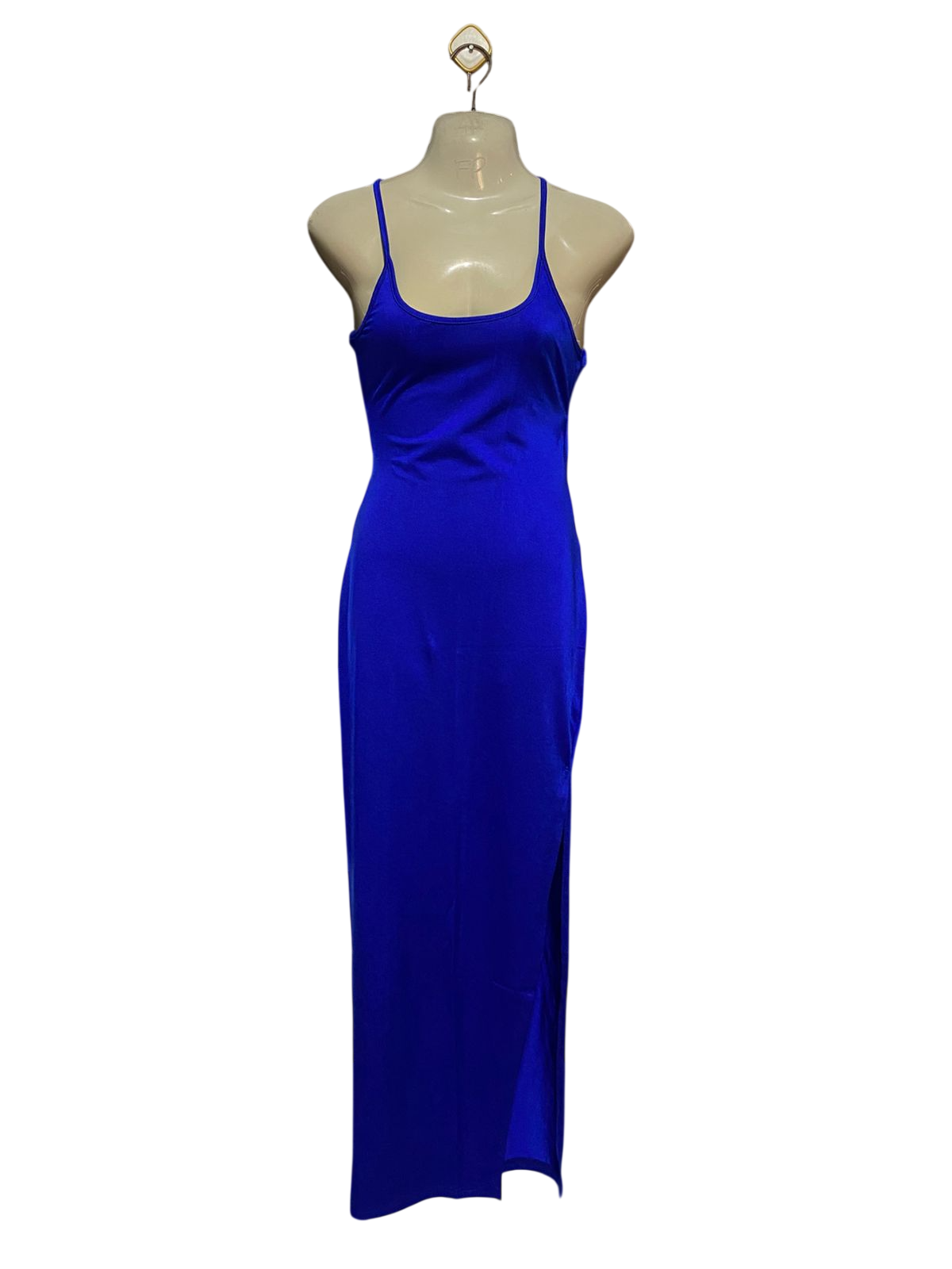 SHEIN |M| BUST 16| B17| ELECTRIC BLUE BODYCON MAXI SLIP DRESS WITH SIDE SLIT