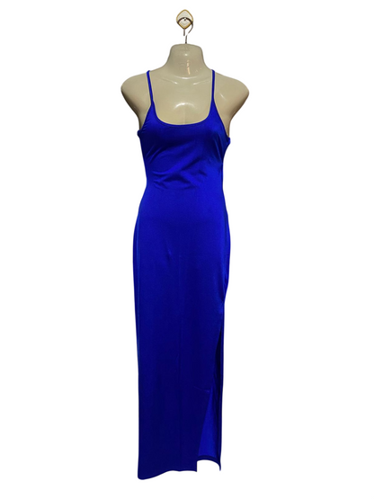 SHEIN |M| BUST 16| B17| ELECTRIC BLUE BODYCON MAXI SLIP DRESS WITH SIDE SLIT