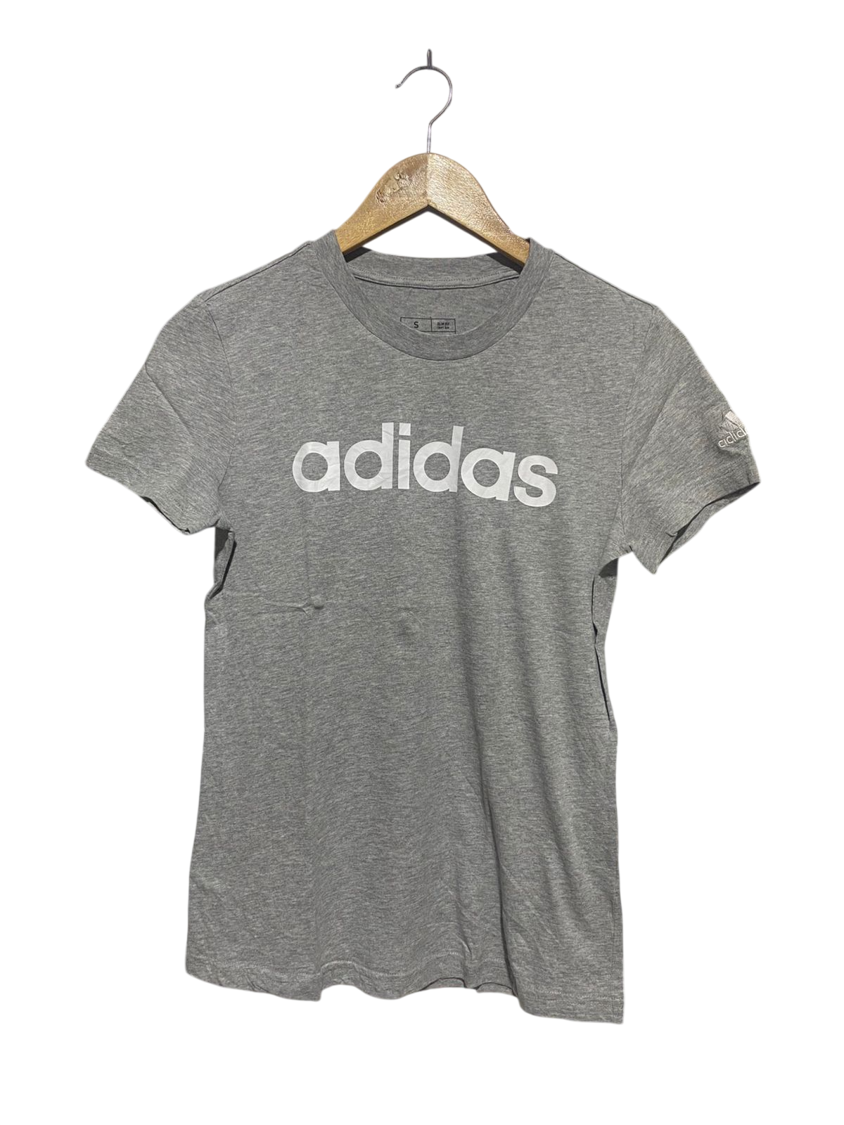 ADIDAS |S| BUST 16| B17| ESSENTIALS SLIM-FIT LOGO T-SHIRT | HEATHER GREY ATHLEISURE WEAR