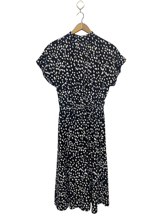 SHEIN |M| BUST FREE| B17| CHIC MONOCHROME ABSTRACT DOT MIDI DRESS | HIGH-NECK CASUAL ELEGANCE