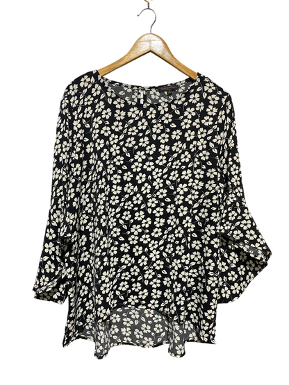 CAROLINE MORGAN |XL| BUST 24| B17| FLORAL BELL-SLEEVE BLOUSE