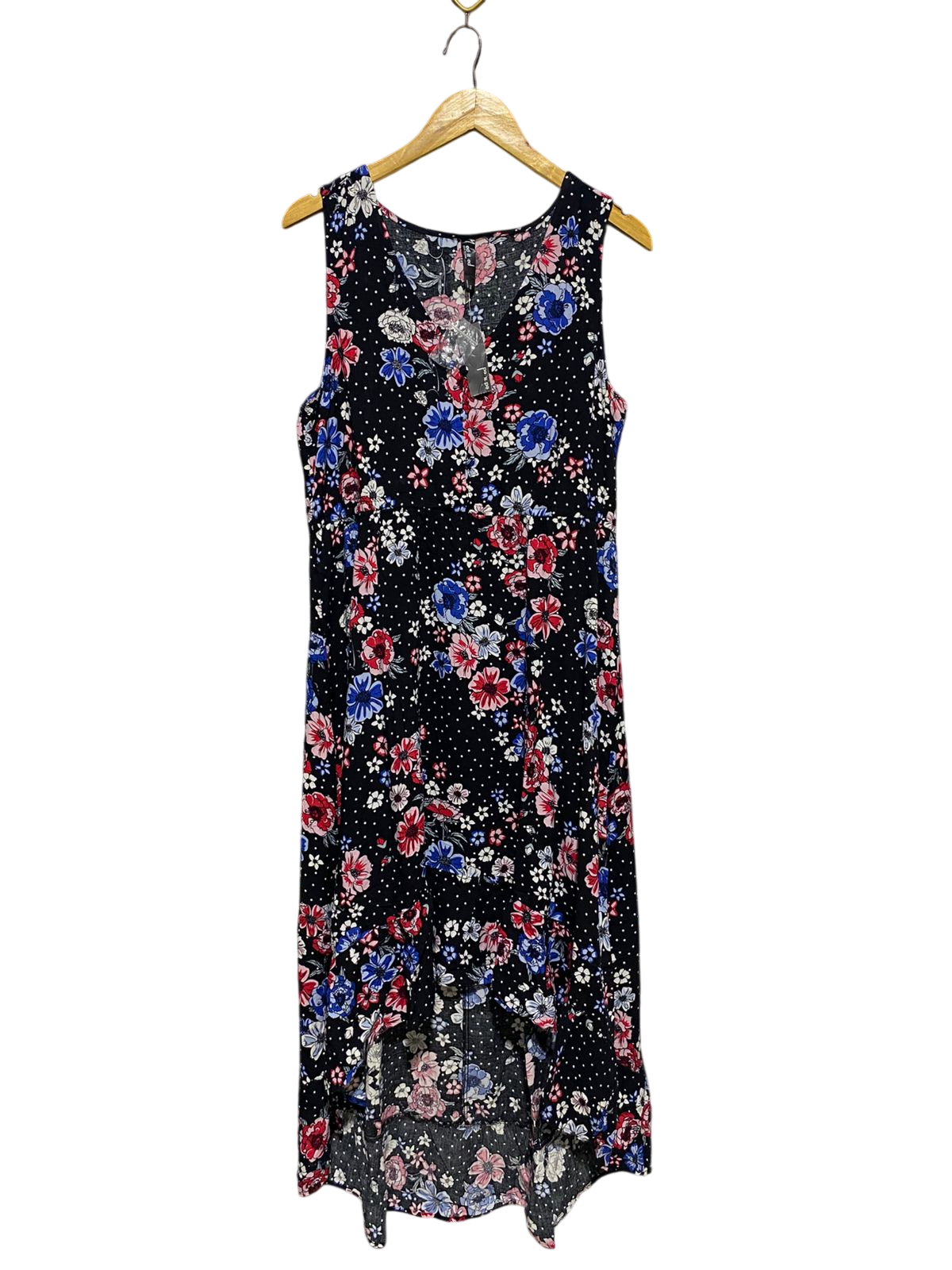 ED IT ED |L| BUST 20| B17|  FLORAL & POLKA DOT HI-LOW MIDI DRESS