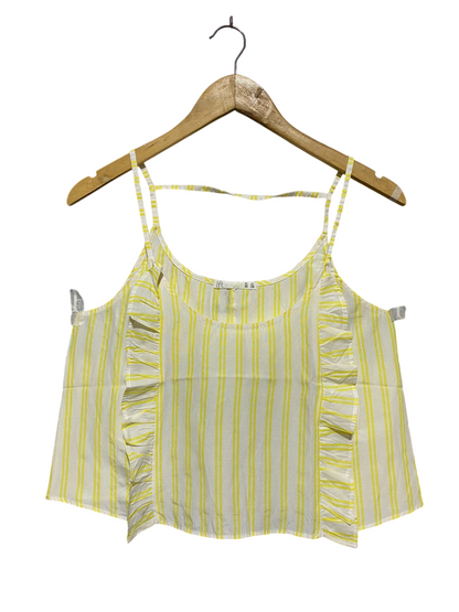 IFT |M| BUST 17| B17| YELLOW STRIPED RUFFLE CAMI TOP