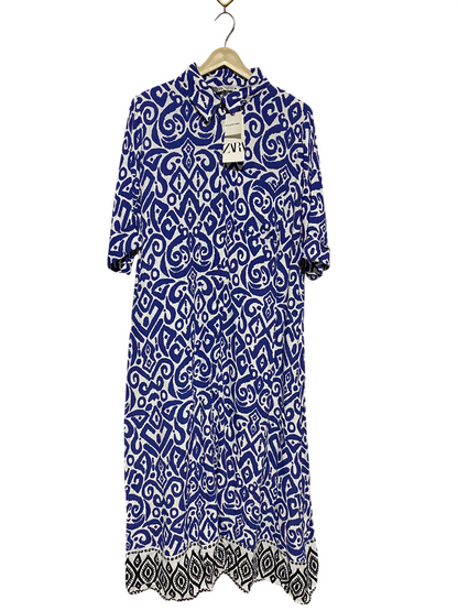 ZARA |L| BUST 21| B17| GEOMETRIC PRINT MIDI SHIRT DRESS