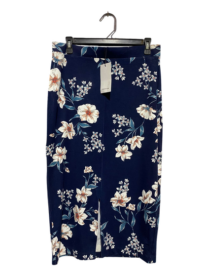 PREVIEW |L| WAIST 30| B17| FLORAL NAVY BLUE MIDI PENCIL SKIRT