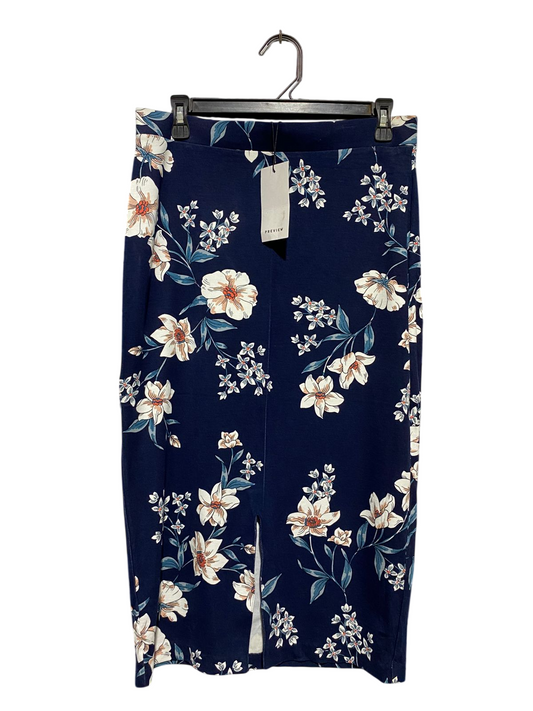 PREVIEW |L| WAIST 30| B17| FLORAL NAVY BLUE MIDI PENCIL SKIRT