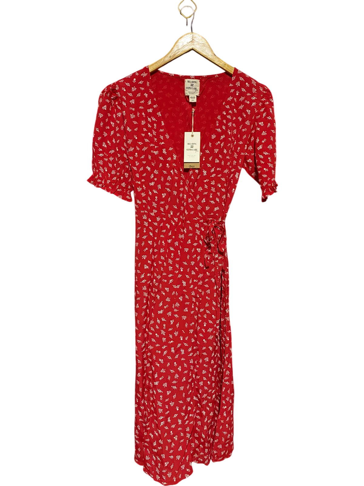 BILLABONG |L| BUST 18| B17| VINTAGE-INSPIRED BOHEMIAN PAISLEY PRINT TIERED MIDI DRESS WITH RUFFLE CUFFS