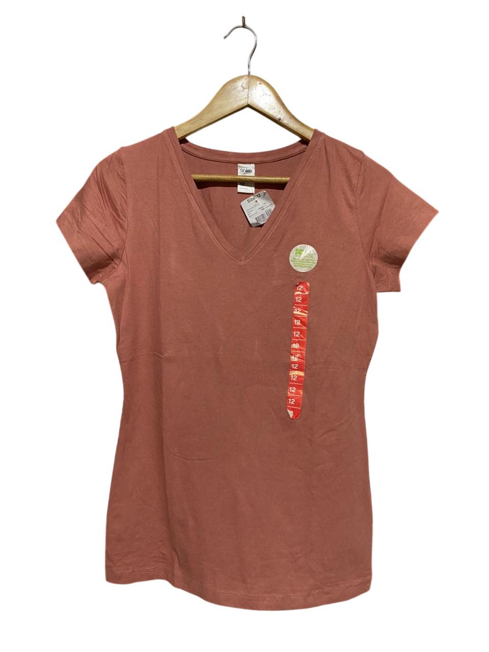 ANKO |M| BUST 17| B17| WOMEN’S SUSTAINABLE ORGANIC COTTON V-NECK T-SHIRT - DUSTY ROSE
