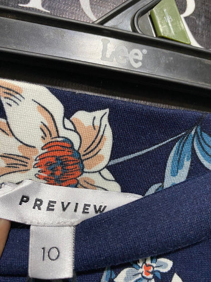 PREVIEW |L| WAIST 30| B17| FLORAL NAVY BLUE MIDI PENCIL SKIRT