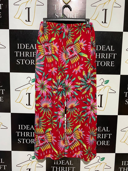 |M| WAIST 27| B17| VIBRANT TROPICAL FLORAL WIDE-LEG TROUSERS