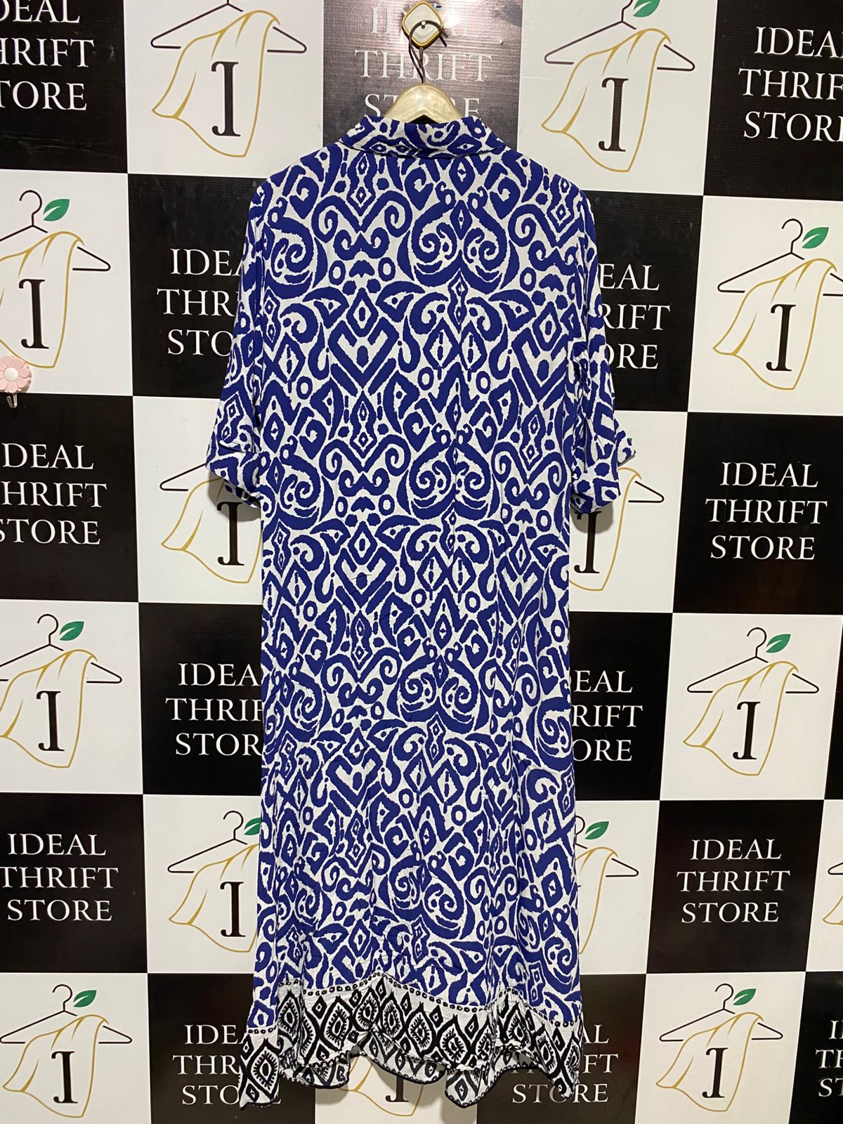 ZARA |L| BUST 21| B17| GEOMETRIC PRINT MIDI SHIRT DRESS