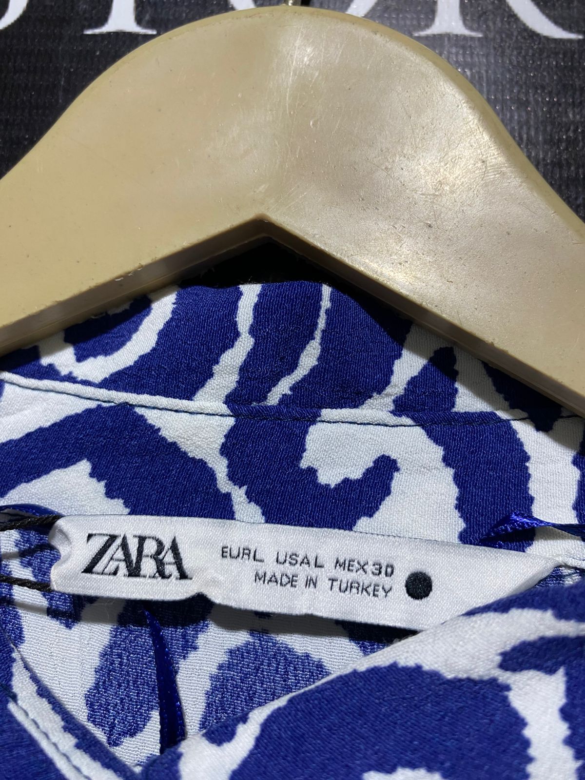ZARA |L| BUST 21| B17| GEOMETRIC PRINT MIDI SHIRT DRESS