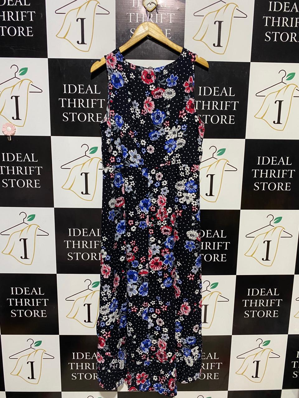 ED IT ED |L| BUST 20| B17|  FLORAL & POLKA DOT HI-LOW MIDI DRESS