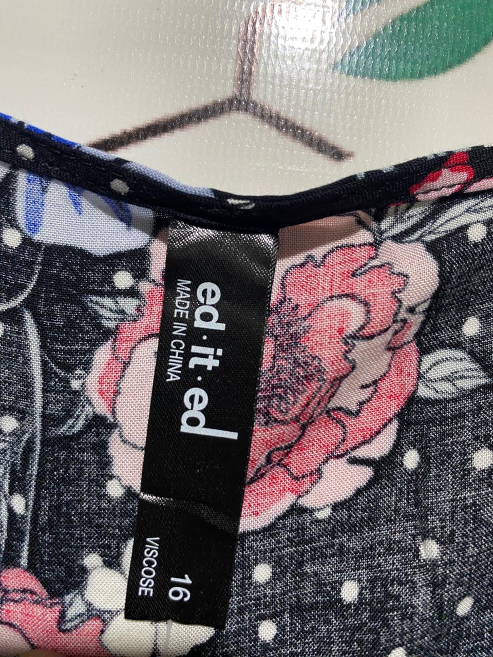 ED IT ED |L| BUST 20| B17|  FLORAL & POLKA DOT HI-LOW MIDI DRESS