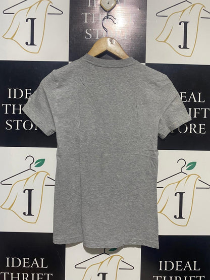 ADIDAS |S| BUST 16| B17| ESSENTIALS SLIM-FIT LOGO T-SHIRT | HEATHER GREY ATHLEISURE WEAR