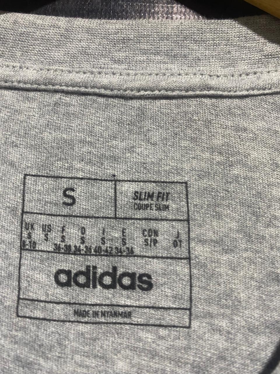 ADIDAS |S| BUST 16| B17| ESSENTIALS SLIM-FIT LOGO T-SHIRT | HEATHER GREY ATHLEISURE WEAR