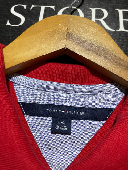 TOMMY HILFIGER |L| BUST 20| B17| CLASSIC RED POLO SHIRT | PREMIUM COTTON LADIES TEE