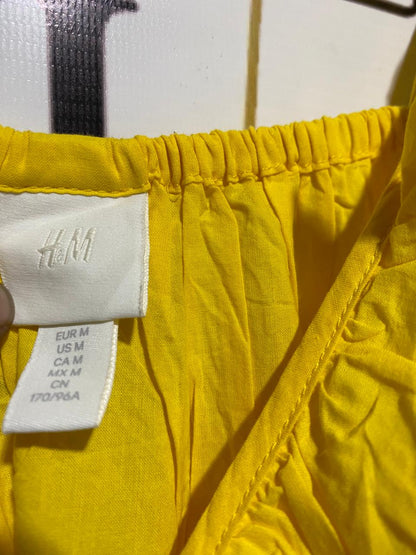H&M |L| BUST 18| B17| VIBRANT YELLOW RUFFLE STRAP MAXI DRESS
