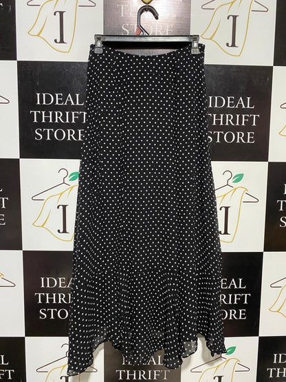 POLO |S| WAIST 26| B17| POLKA DOT ASYMMETRICAL RUFFLE MIDI SKIRT