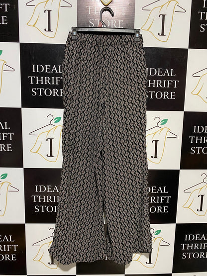 H&M |S| WAIST 26| B17|  MONOCHROME GEOMETRIC PRINT WIDE-LEG TROUSERS