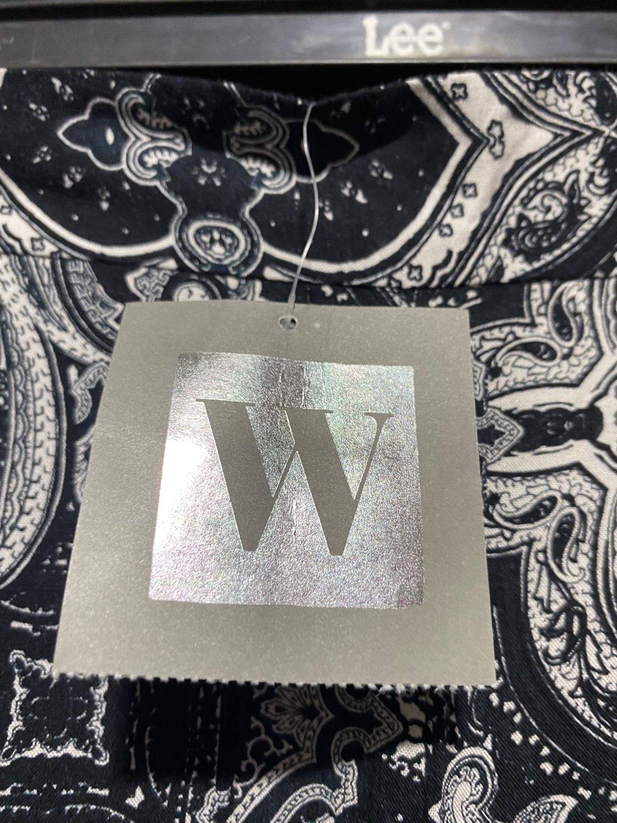 W |M| WAIST 28| B17|  BLACK & WHITE PAISLEY PRINT WIDE-LEG TROUSERS