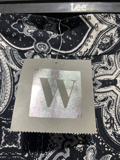 W |M| WAIST 28| B17|  BLACK & WHITE PAISLEY PRINT WIDE-LEG TROUSERS