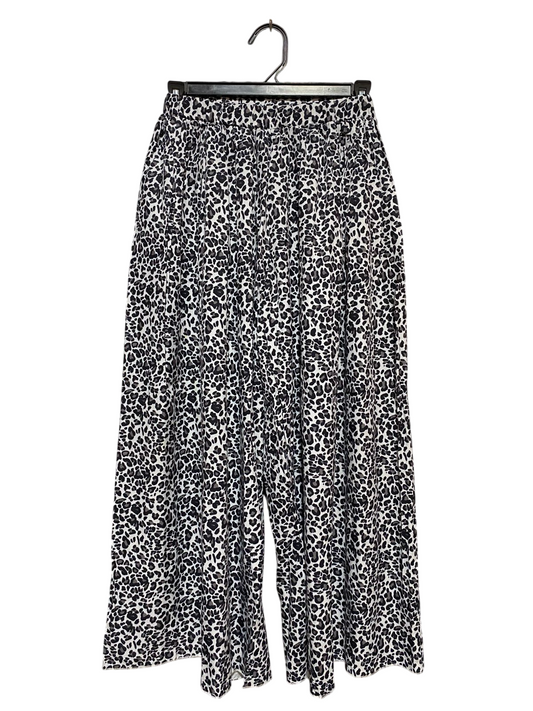 |XS| WAIST 24| B18| CHIC LEOPARD PRINT WIDE-LEG PALAZZO PANTS