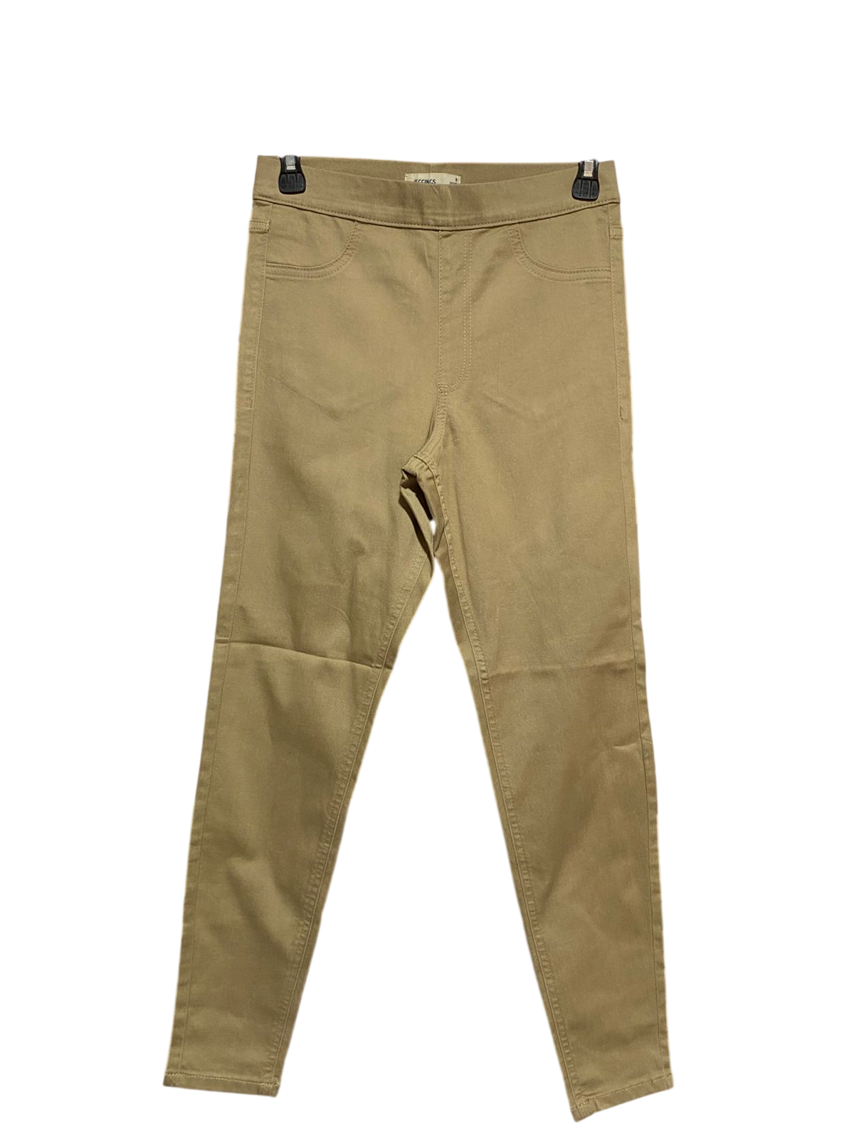 JEGGINGS |S| WAIST 26| B18| HIGH-WAISTED STRETCH JEGGINGS IN KHAKI BEIGE