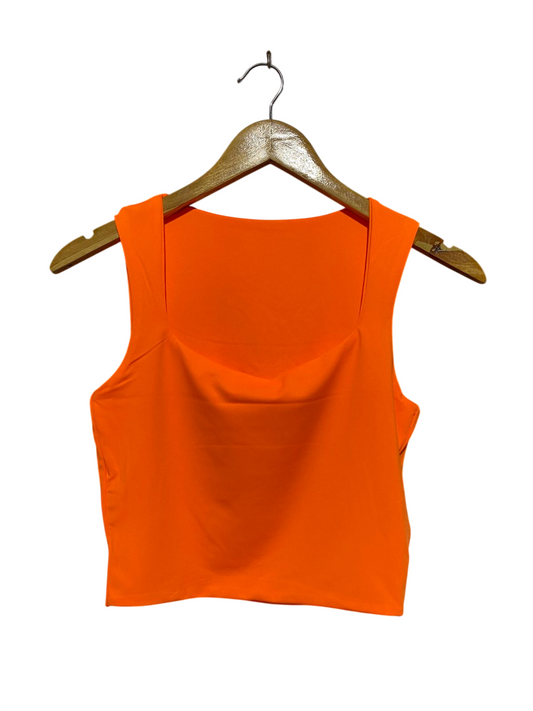 SHEIN |S| BUST 14| B18| VIBRANT NEON ORANGE SQUARE-NECK CROP TOP