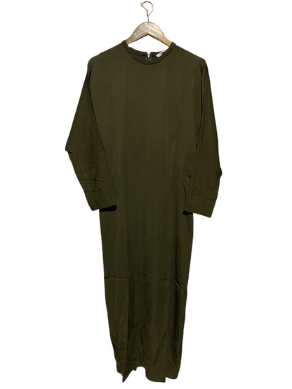 ZARA |XL| BUST FREE| B18| ELEGANT OLIVE DRAB MAXI COLUMN DRESS