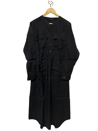 GEORGE |XL| BUST 22| B18| SOPHISTICATED BLACK UTILITY MIDI SHIRT DRESS