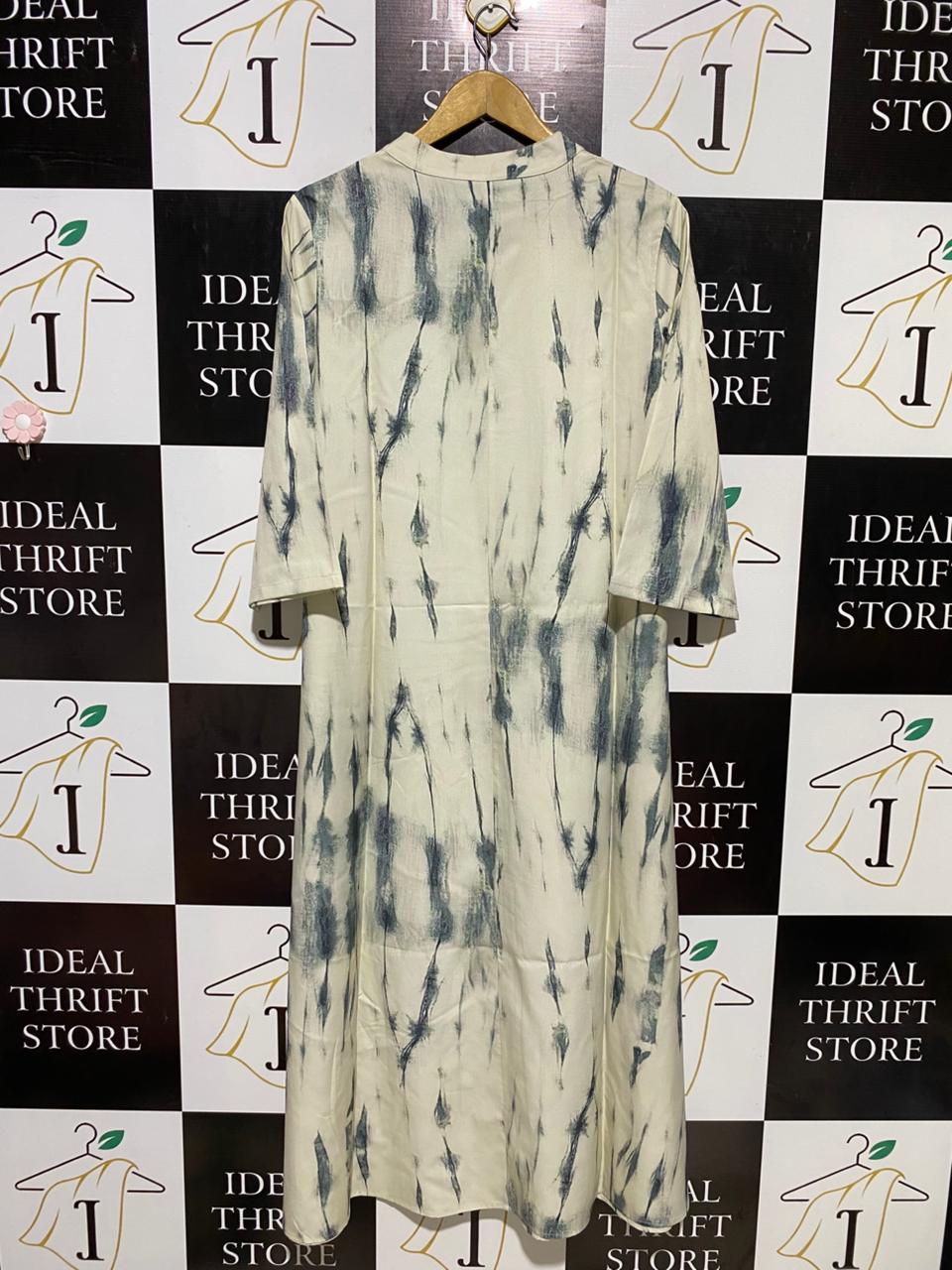|L| BUST 21| B18| ETHNIC TIE-DYE PRINT MIDI KURTA DRESS