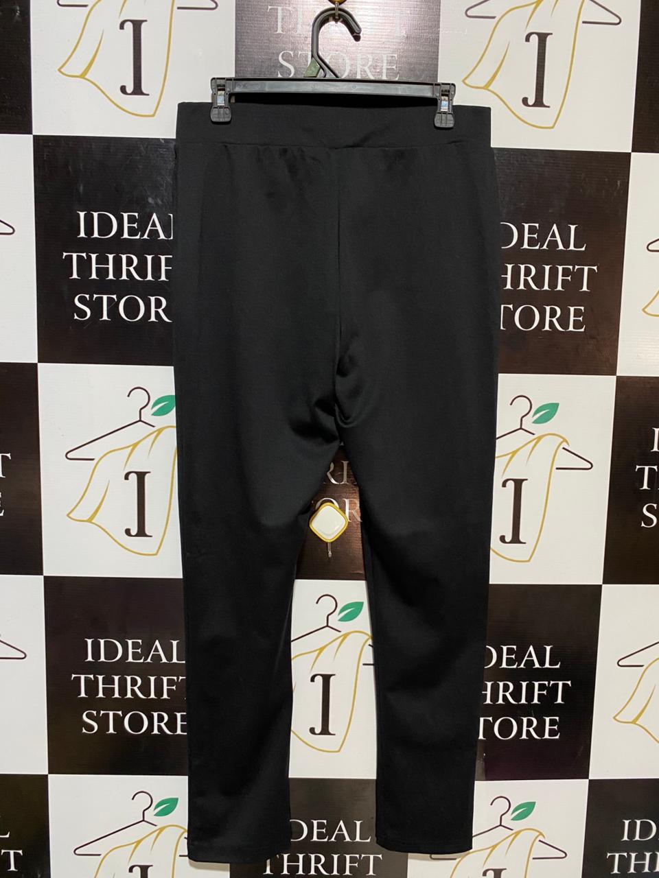 EMELIAX |L| WAIST 31| B18| HIGH-WAISTED SLIM FIT TROUSERS WITH GOLD ZIPPER DETAILS