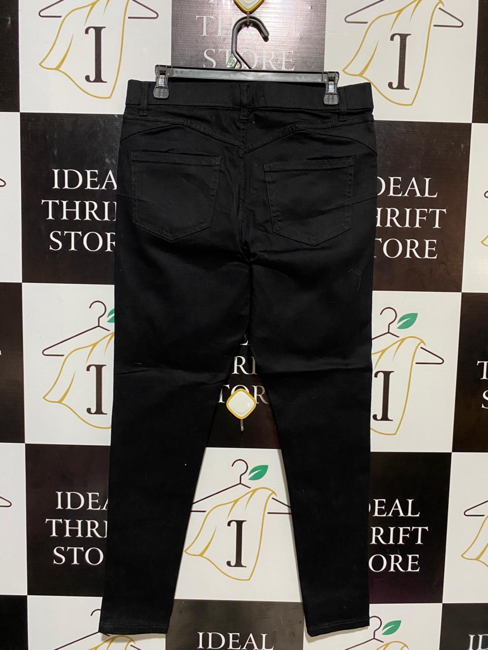 NEW LOOK EMILEE |XL| WAIST 32| B18| HIGH-WAISTED BLACK SKINNY CHINOS