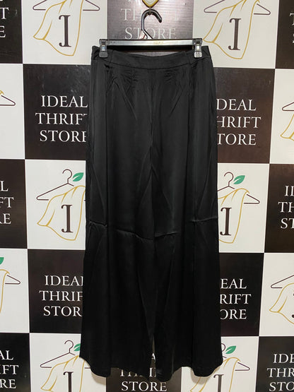 F&F |M| WAIST 28| B18| ELEGANT BLACK SATIN WIDE-LEG PALAZZO PANTS