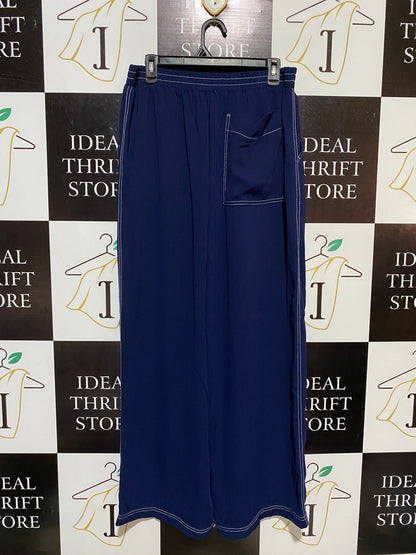 GEORGE |L| WAIST 31| B18| NAVY BLUE CONTRAST STITCH WIDE-LEG PANTS