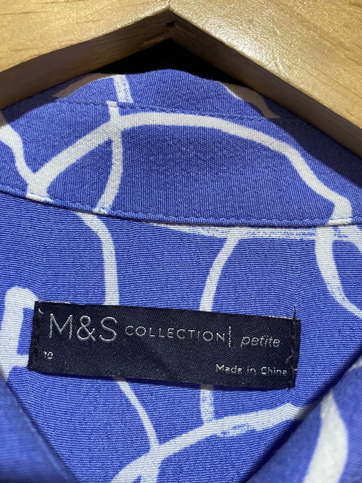 M&S |L| BUST 18| B18| PER UNA PERIWINKLE BLUE FLORAL SHIRT DRESS