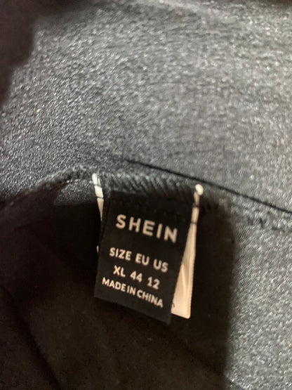 SHEIN |XL| BUST 22| B18| ELEGANT JET BLACK HI-LOW OVERSIZED TUNIC WITH PUFF SLEEVES