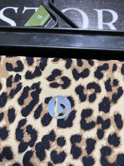 B | S | WAIST 26| B17| HIGH-WAISTED LEOPARD PRINT BIKER SHORTS WITH SIDE POCKETS