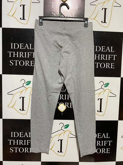 ADIDAS |M| WAIST 28| B17| ESSENTIALS LOGO HIGH-WAISTED COTTON LEGGINGS IN GREY