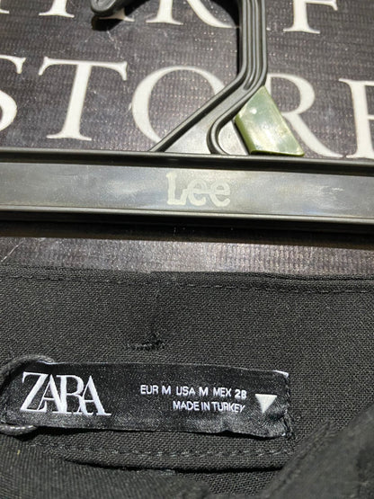 ZARA |L| WAIST 30| B17| HIGH-WAISTED PLEATED DRESS PANTS IN CLASSIC BLACK