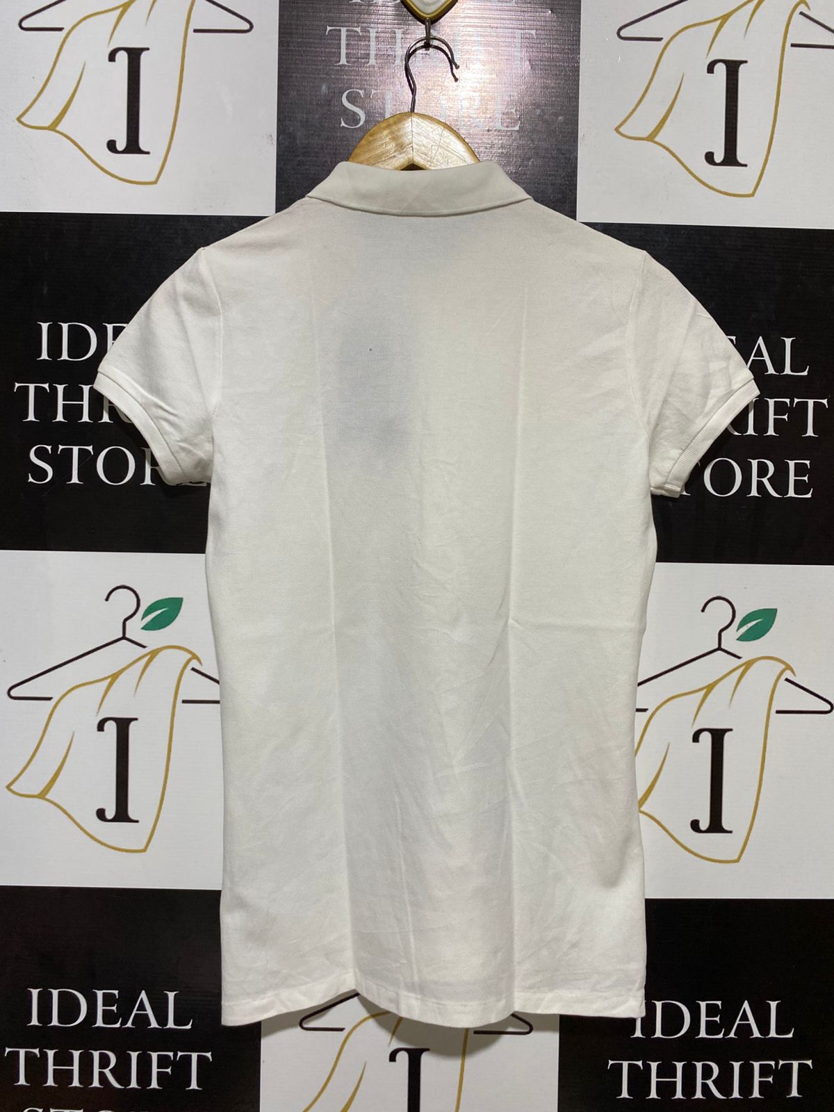 RALPH LAUREN |M| BUST 18| B17| CLASSIC FIT WOMEN’S PIQUÉ POLO SHIRT IN WHITE