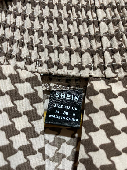 SHEIN |M| BUST 19| B17| VINTAGE GEOMETRIC CHECKERED MOCK NECK MINI DRESS