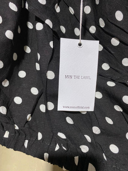 MVN THE LABEL |L| BUST 21| B17| CHIC POLKA DOT ONE-SHOULDER RUFFLE BLOUSE